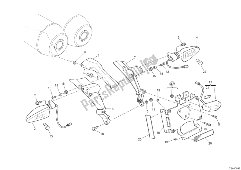 Toutes les pièces pour le Support De Plaque du Ducati Hypermotard 796 USA 2010